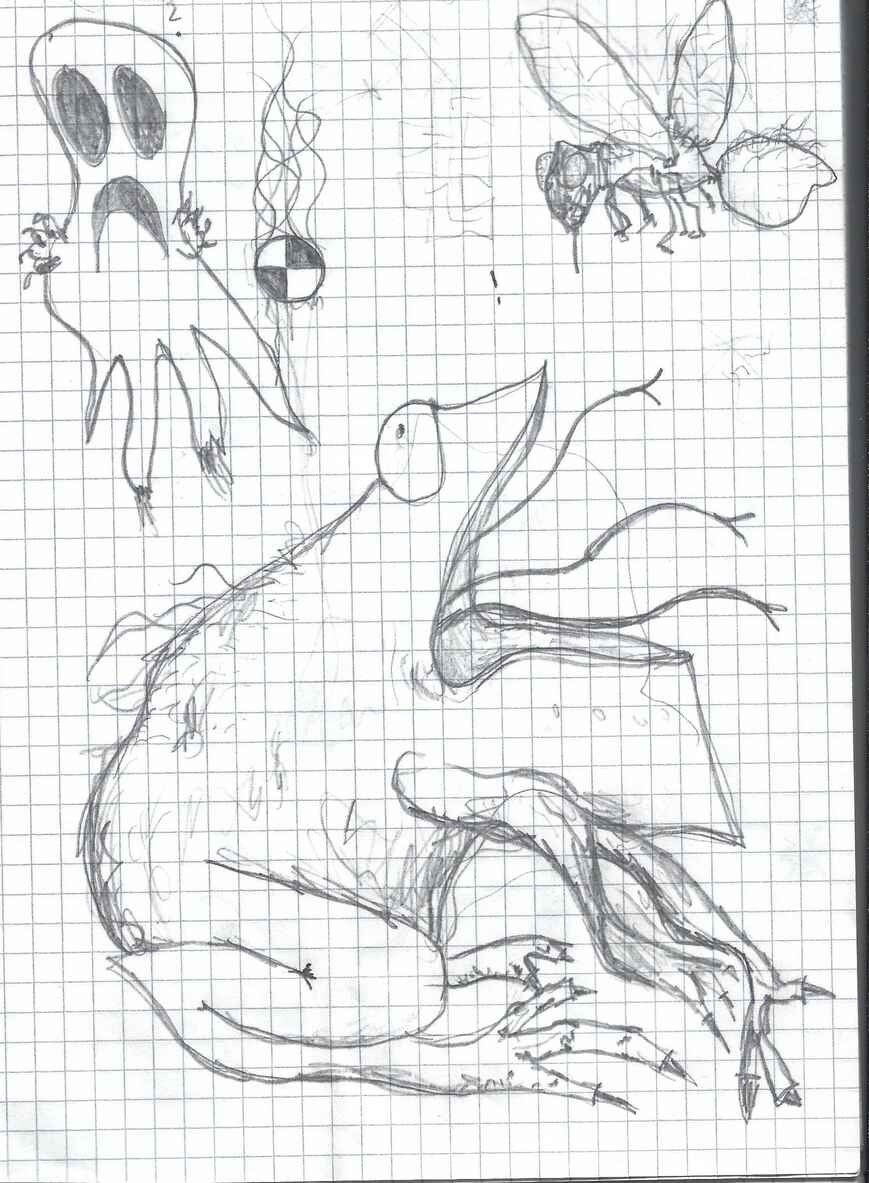 Doodle: frog and ghost