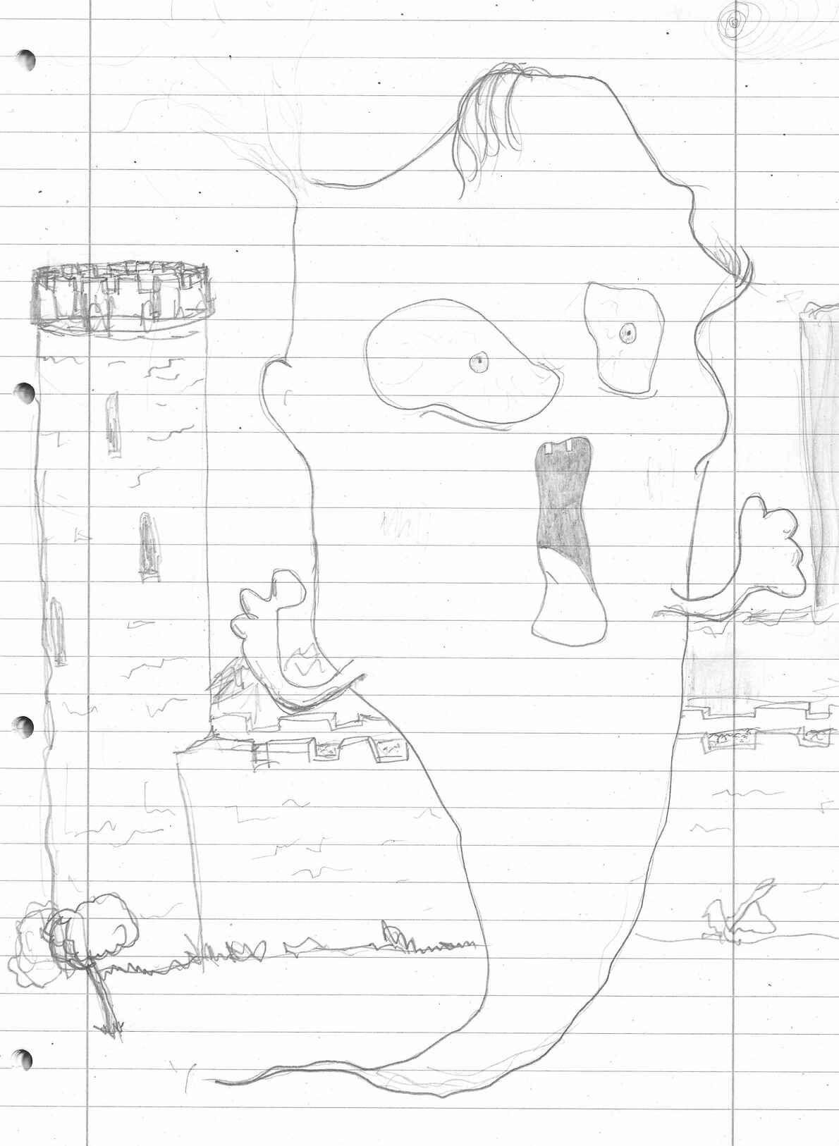 Doodle: ghost and castle