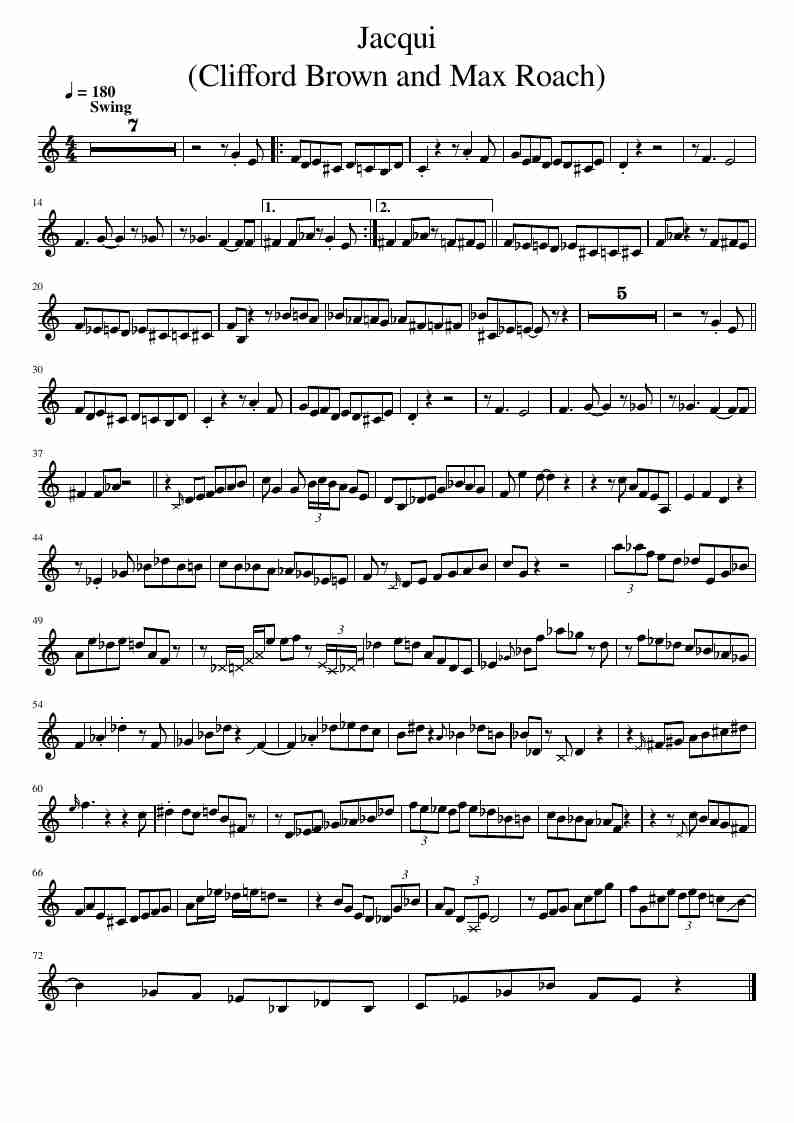 Jacqui - Clifford Brown and Max Roach - Page 1
